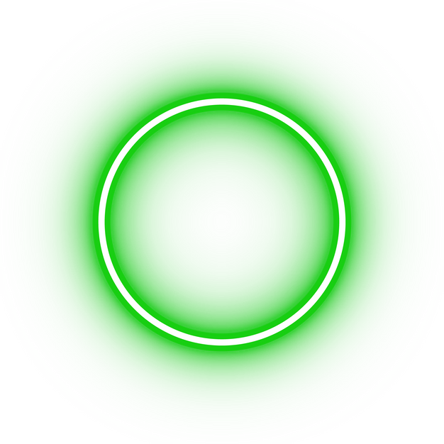 Neon green circle icon